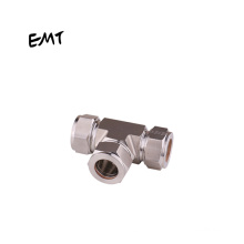 China Factory supply ss  twin ferrule press gas steam tube fittings union tee compression connectors for instrument